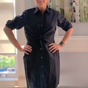 Anne Klein Button down Black Dress, Tailored Structured Collar 12